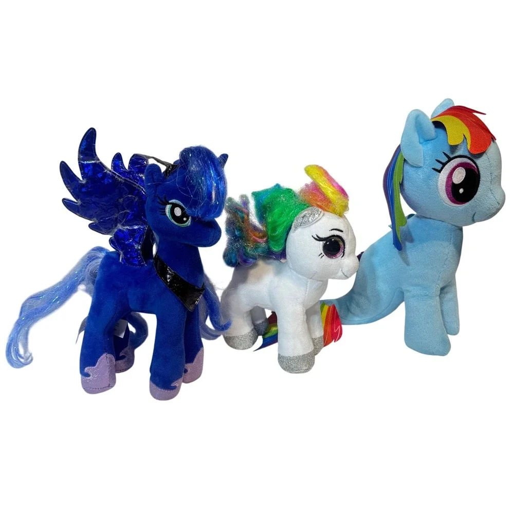 Ty My Little Pony Plush Lot 3pc Princess Luna Rainbow Dash Sea Pony Sparkle